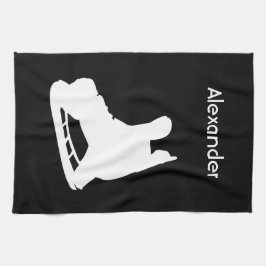 Ice Hockey-sköldpadda, svart vitt Kökshandduk