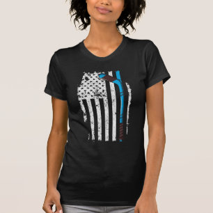 Ice Hockey Stick amerikansk Flagga T Shirt