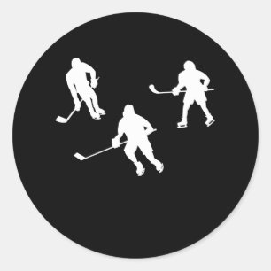 Ice hockey stick-coola Silhouette-sportgåva Runt Klistermärke