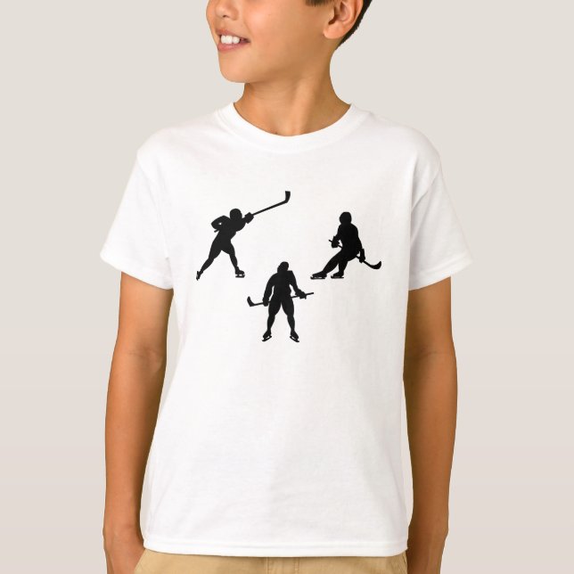Ice hockey stick-coola Silhouette-sportgåva T Shirt (Framsida)