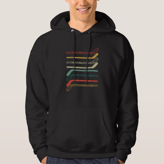 Ice hockey stick player fans silhouette winter hoodie (Framsida)