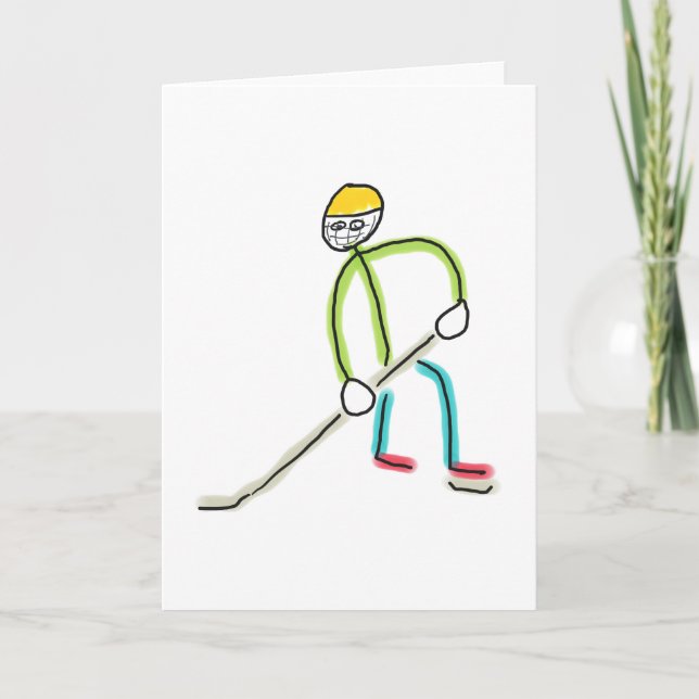 Ice Hockey Stickman Kort (Framsida)