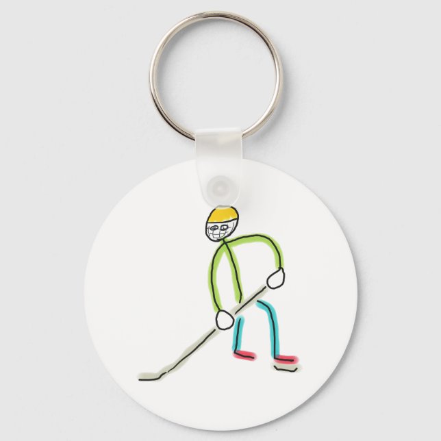 Ice Hockey Stickman Nyckelring (Framsida)