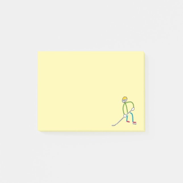 Ice Hockey Stickman Post-it Block (Framsida)