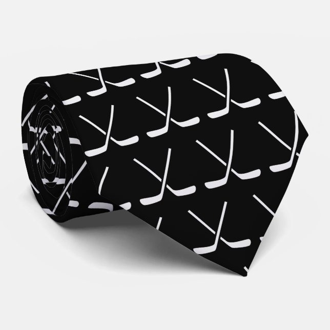 Ice Hockey Sticks Mönster Black Background Slips (Rullad)