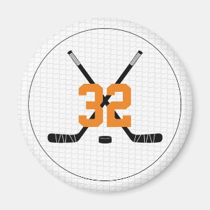 Ice Hockey Sticks Puck Player Number Team Färg Magnet