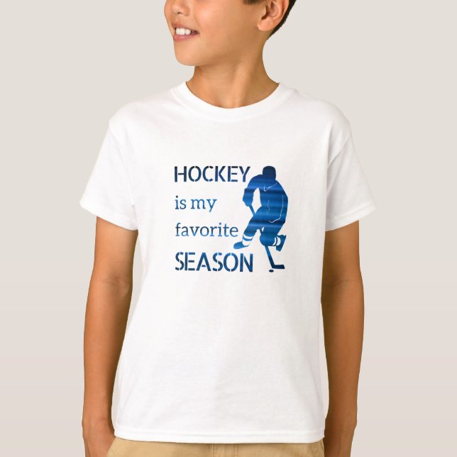 Ice Hockey t-shirt Favorite-säsongen fläkt blå (Framsida)