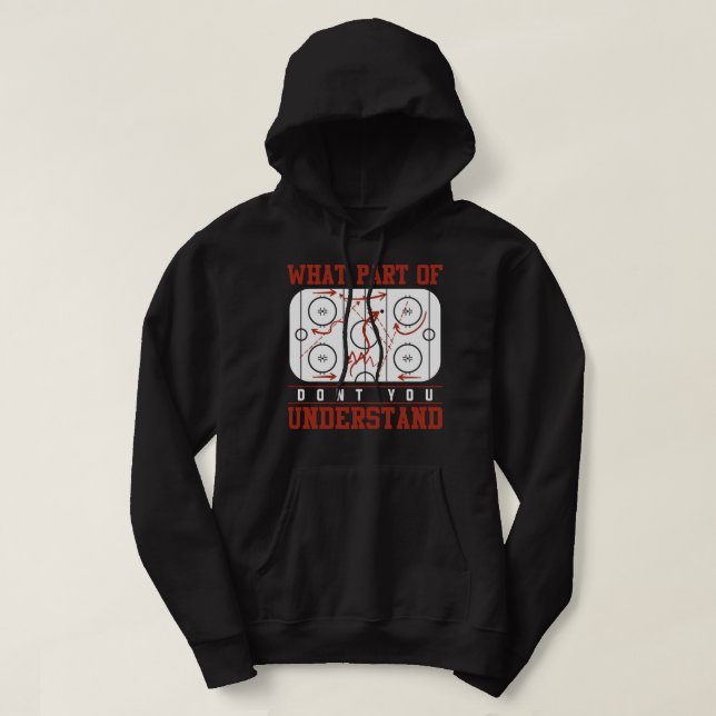 Ice Hockey Tactics Coach Funny Gift Ice Hockey Ess Hoodie (Design framsida)