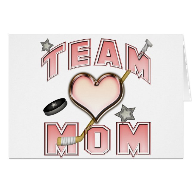 Ice Hockey Team Mamma Hälsningskort (Framsidan Horizontal)