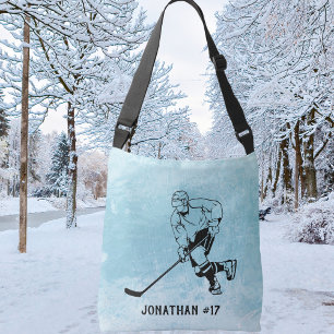 Ice Hockey Team Player Namnteckning Axelväska