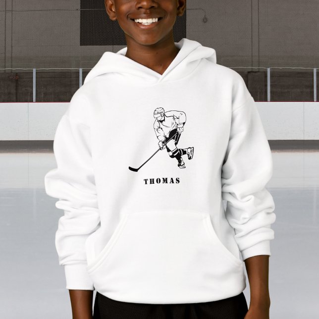 Ice Hockey Team Player Puck Silhouette Boys Namn T Shirt (Skapare uppladdad)