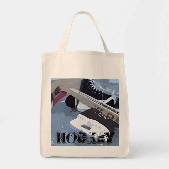 Ice Hockey Tote Bag Tygkasse (Framsidan)