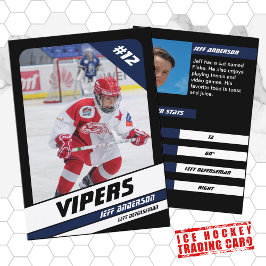 Ice Hockey Trading Card i Vibrant Blue Black