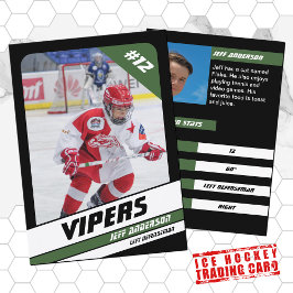 Ice Hockey Trading Card i Vibrant Grönt Black
