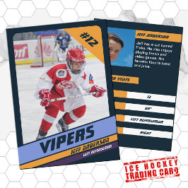Ice Hockey Trading Card i Vibrant Violet