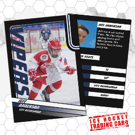 Ice Hockey Trading Card in Dynamic Blue Black
