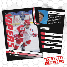 Ice Hockey Trading Card in Dynamic Red Black