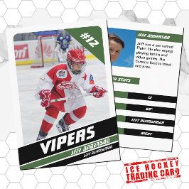 Ice Hockey Trading Card in Vigora Grönt White