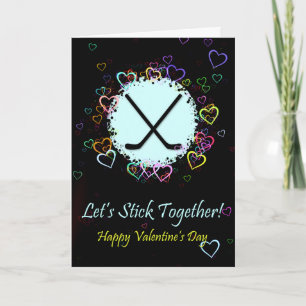 Ice Hockey Valentine Day Card, Anpassade Helgkort