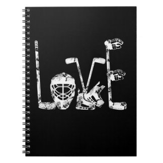 Ice Hockey Valentines day Kärlek Cute Gift Boys Gi Anteckningsbok