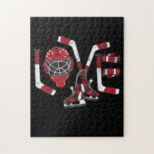 Ice Hockey Valentines day Kärlek Cute Gift Boys Gi Pussel