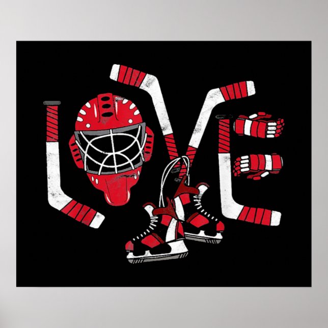 Ice Hockey Valentines day Poster (Framsidan)