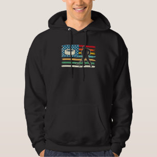 Ice Hockey Winter Sport- Icehockey Player USA flag Hoodie