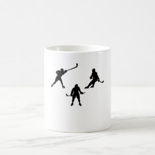 Ice hockeyklubbspelare silhouette coola sport-gåva kaffemugg
