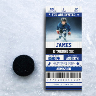Ice Hocky ThLED Sports Biljett Födelsedagsfest Inbjudningar