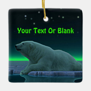 Ice Kant Polar Bear Julgransprydnad Keramik