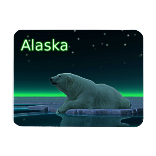Ice Kant Polar Bear Magnet (Horisontell)
