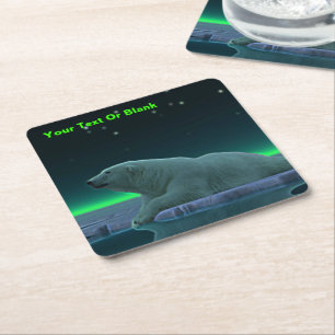 Ice Kant Polar Bear Underlägg Papper Kvadrat