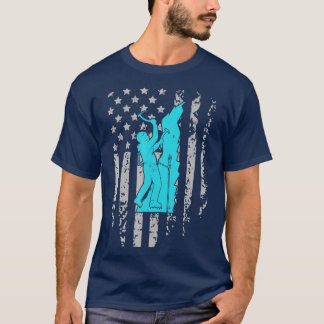 Ice Klimatande amerikanska Flagga Patriotic Winter T Shirt