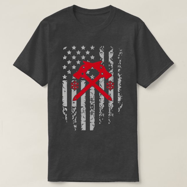 Ice Klimatande amerikanska Flagga Patriotic Winter T Shirt (Design framsida)