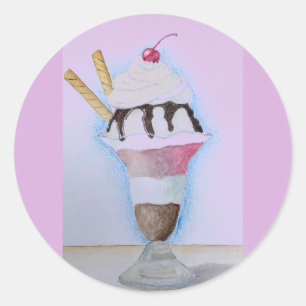 Ice kräm Sticker Runt Klistermärke