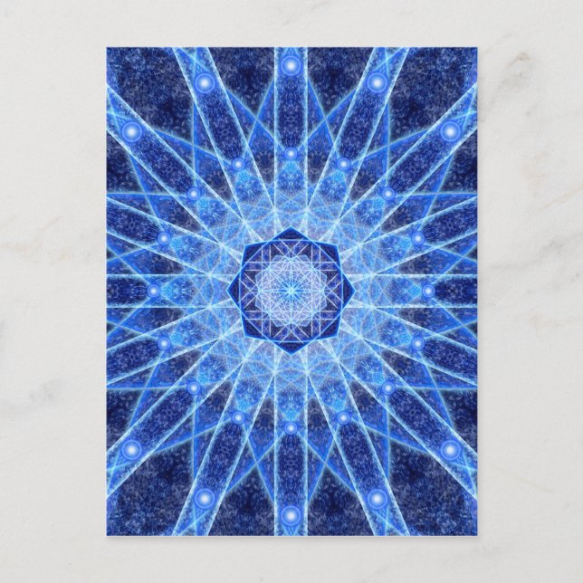 Ice Lotus Mandala Vykort (Framsida)
