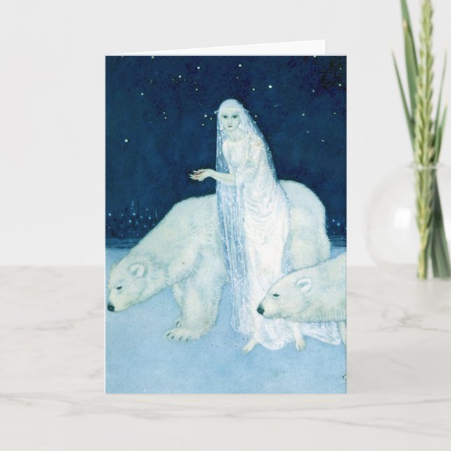 Ice Maiden Fine Art Watercolor Card Kort (Framsida)