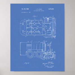 Ice Maskin 1969 Patent Art - Blueprint Poster
