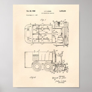 Ice Maskin 1969 Patent Art - Old Peper Poster