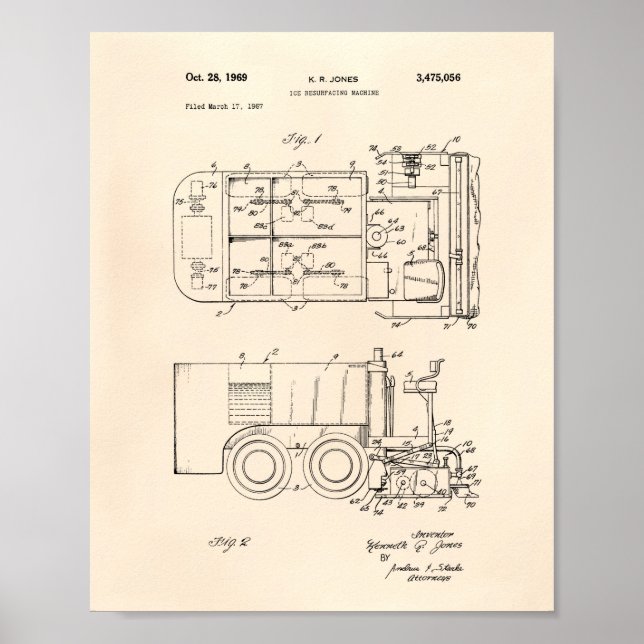 Ice Maskin 1969 Patent Art - Old Peper Poster (Framsidan)