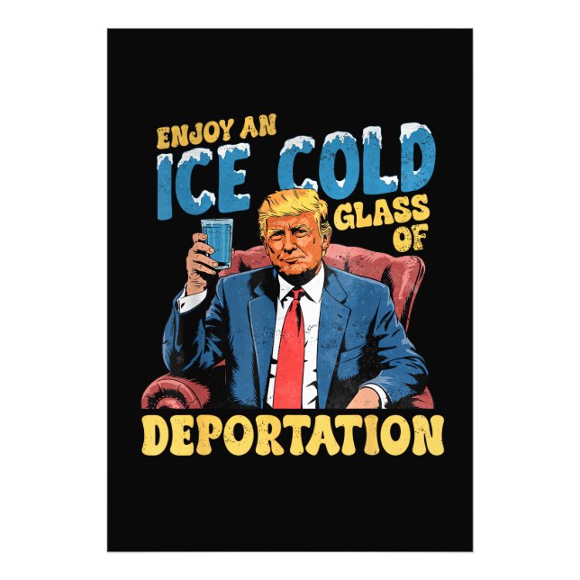 ICE njut av ett isande glas av deportation  Fototryck (Framsidan)