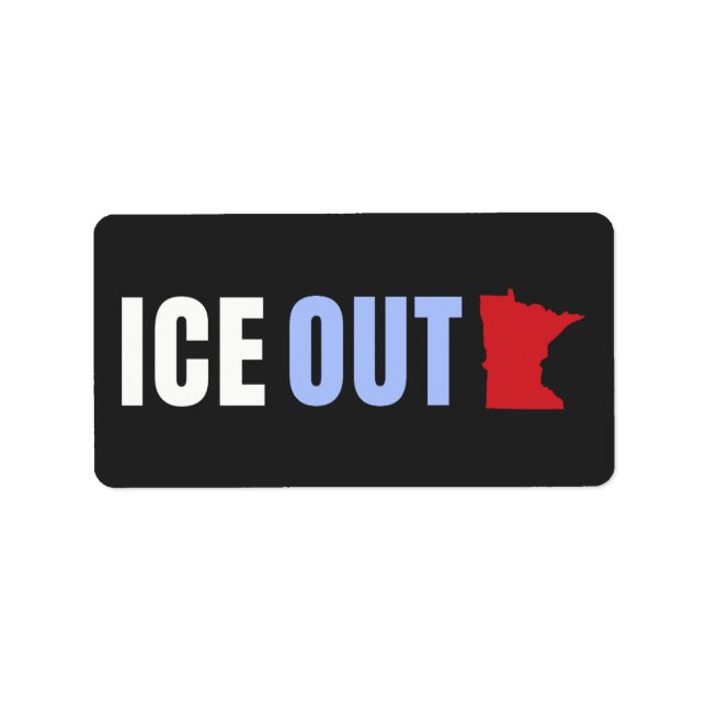 ICE OUT Anti Trump Adressetikett (Framsidan)
