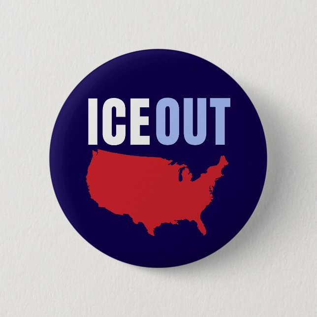 ICE OUT Anti Trump USA Knapp (Framsida)