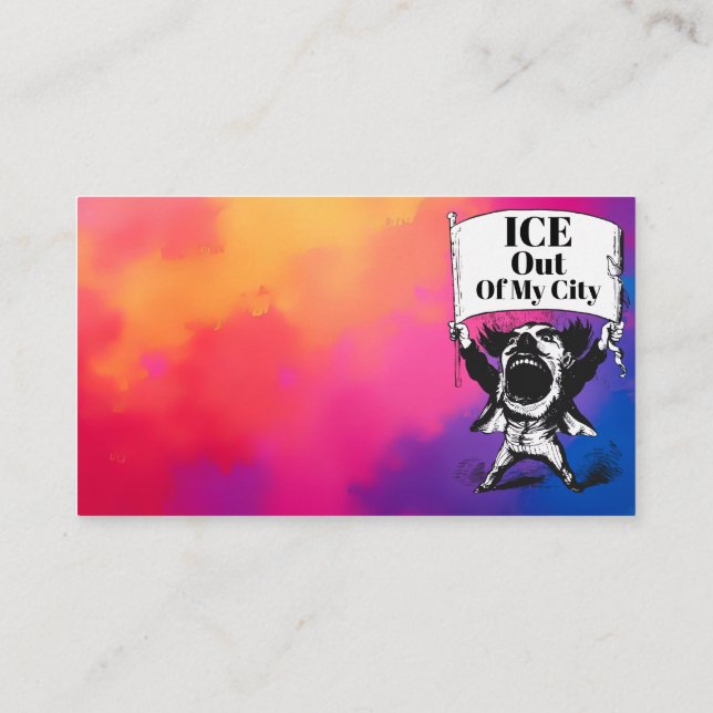 ICE Out of My City Business Card Visitkort (Baksida)