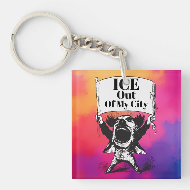 ICE Out of My City Keychain (Framsidan)