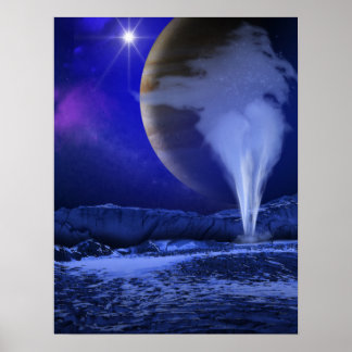 Ice Plume Jupiter Måne Europa Concept Art Poster