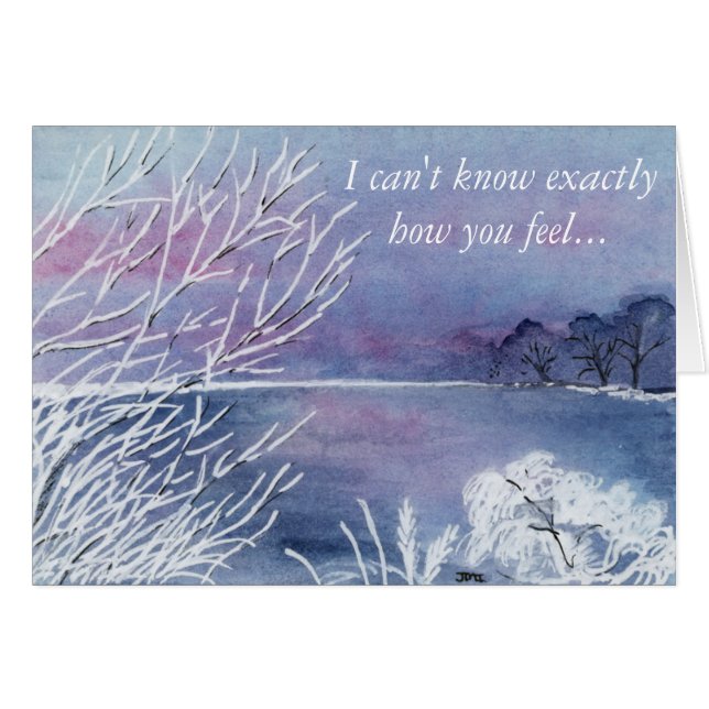 Ice Pond Watercolor Hälsningskort (Framsidan Horizontal)