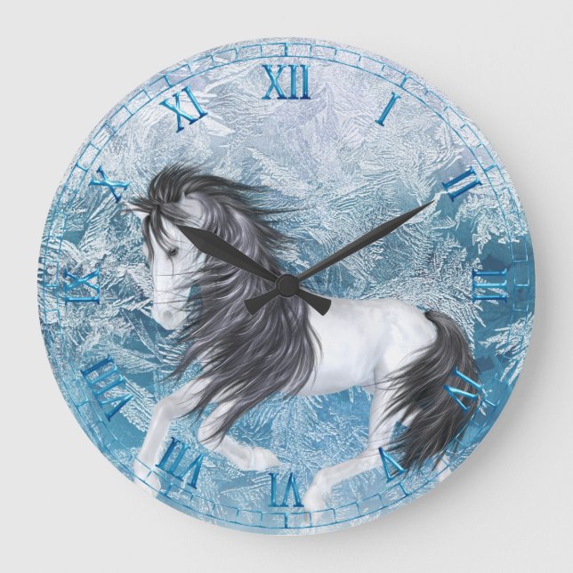 Ice Pony Wall Clock Stor Klocka (Framsida)