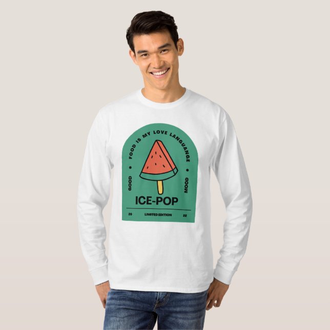 Ice Pop Food är mitt Kärlek-språk T Shirt (Hel framsida)