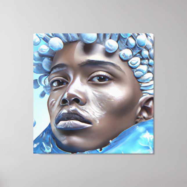 Ice Prince Melanin Black Boy Magic Bruh Winter Bro Canvastryck (Framsida)